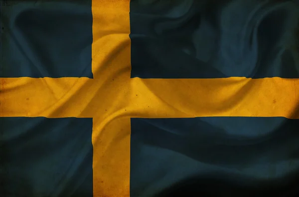 Švédsko vlající vlajka — Stock fotografie
