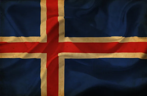 Island schwenkt Flagge — Stockfoto