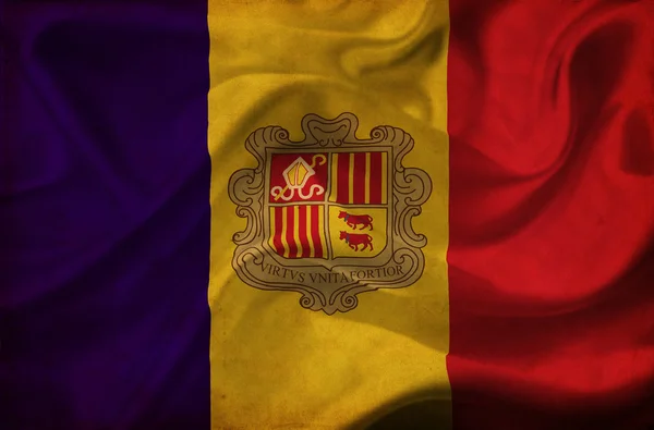 Andorra viftande flagga — Stockfoto