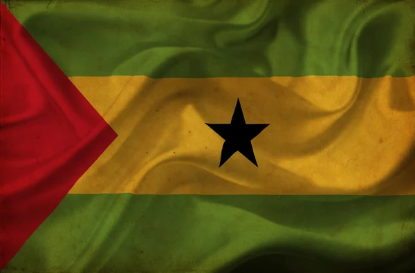 São Tomé e Príncipe acenando bandeira — Fotografia de Stock