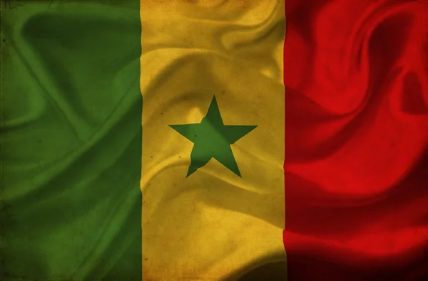Szenegál integetett zászló — Stock Fotó