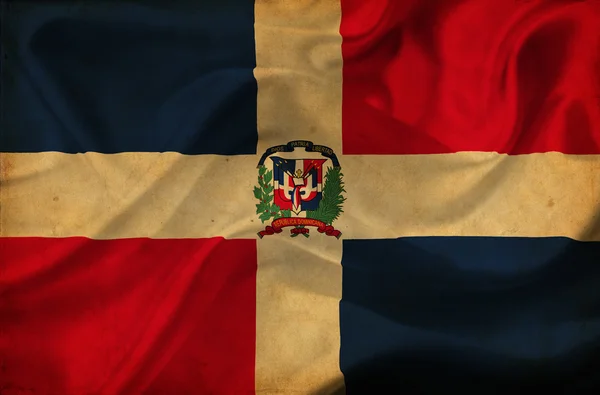 ドミニカ共和国国旗を振って — ストック写真