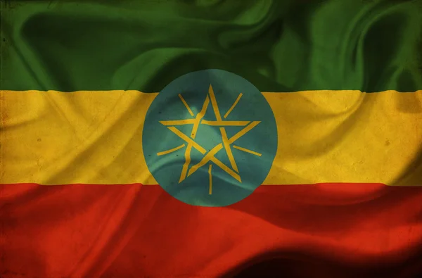 Etiyopya dalgalanan bayrak — Stok fotoğraf