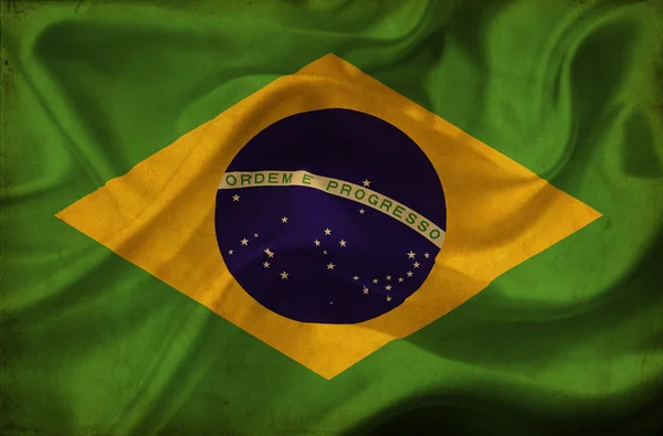 Brasil acenando bandeira — Fotografia de Stock