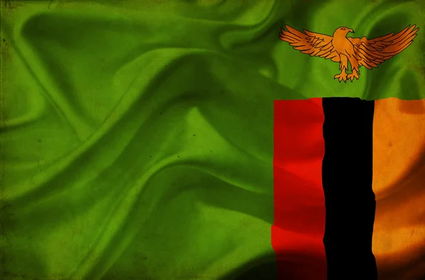 Zâmbia acenando bandeira — Fotografia de Stock