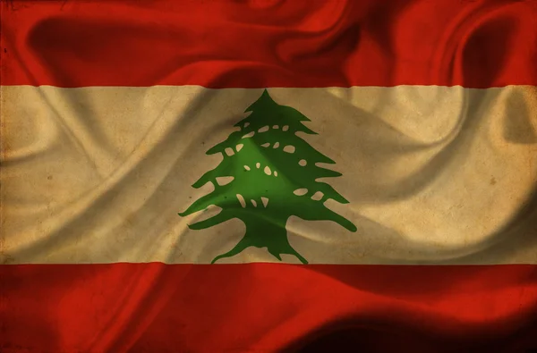 Liban macha flagą — Zdjęcie stockowe