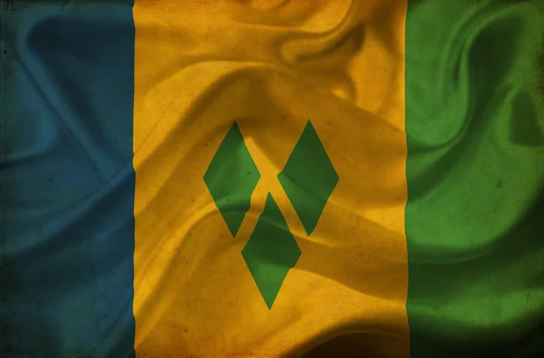 Svatý Vincenc a Grenadiny mává vlajkou — Stock fotografie