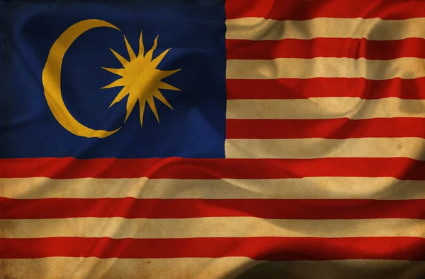 Malezya dalgalanan bayrak — Stok fotoğraf