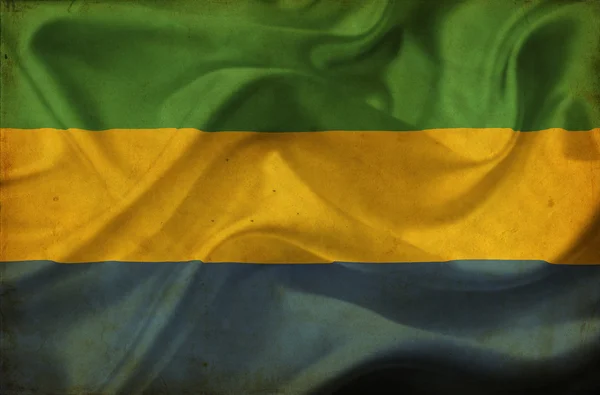 Gabon macha flagą — Zdjęcie stockowe