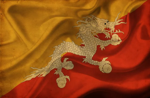 Bhutan viftande flagga — Stockfoto