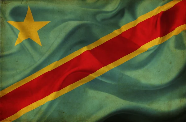 刚果民主主义共和国旗帜 — 图库照片