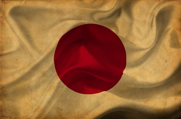 Japonya bayrağı sallayarak — Stok fotoğraf