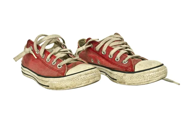 Régi piros cipők — Stock Fotó
