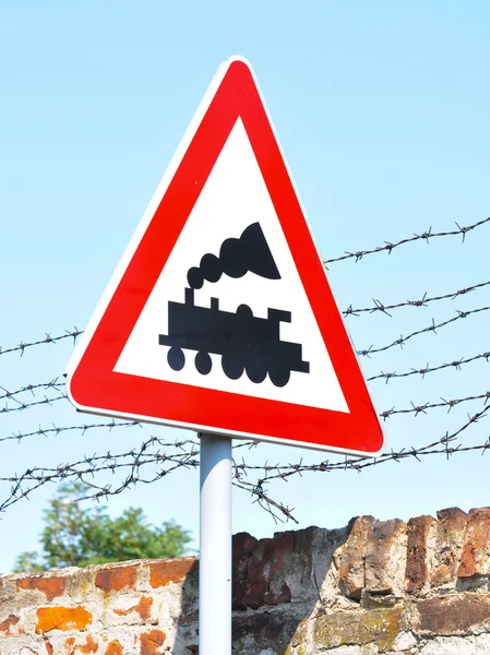 Train road sign — Stock Photo, Image