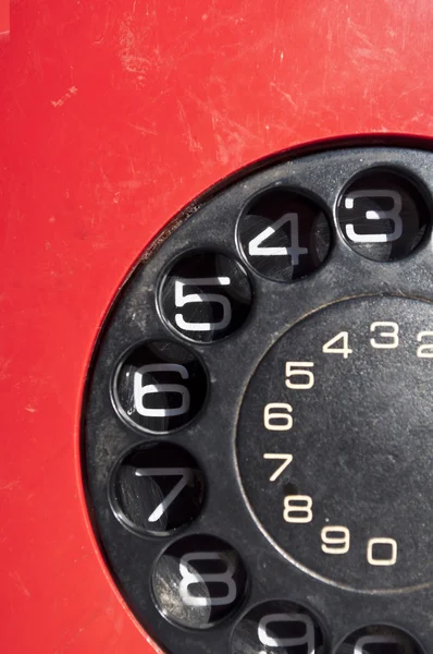 Vintage telefone vermelho close-up — Fotografia de Stock