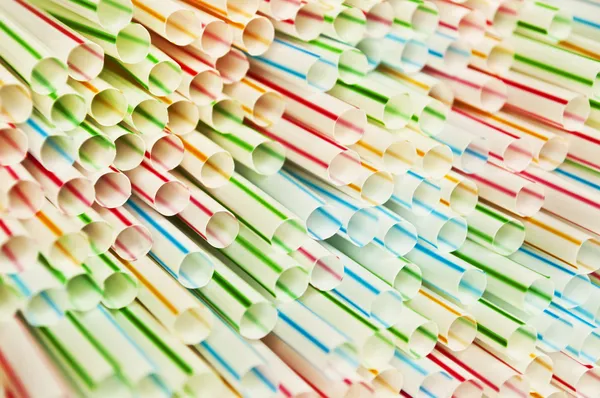 Abstract background made of colorful drinking straws — Stock Photo, Image