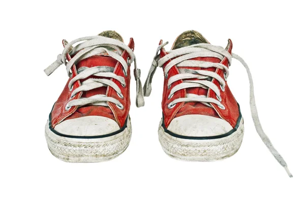 Red old retro sneakers Stock Picture