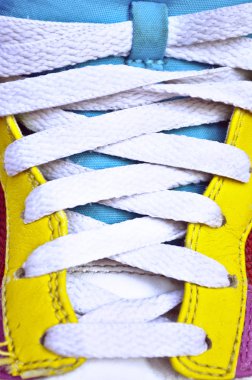 Colorful retro sneakers - closeup shot clipart