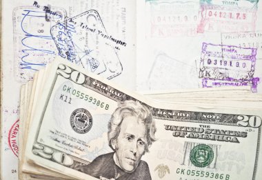 pasaport pulları ve para - seyahat maliyeti kavramı