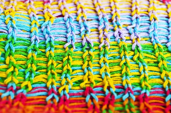 Veelkleurige wol textuur close-up — Stockfoto