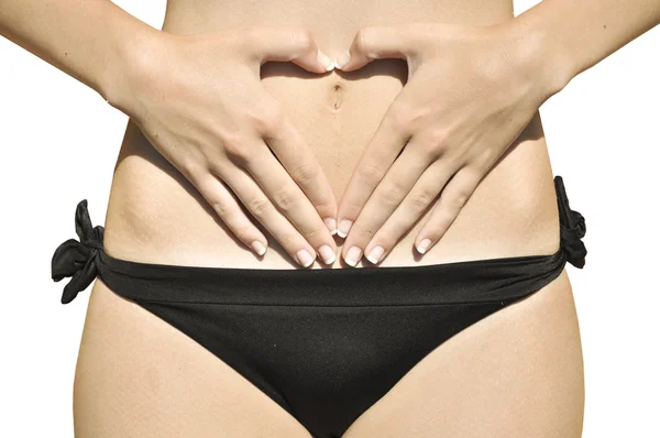 Closeup on woman's stomach — Stock Photo, Image