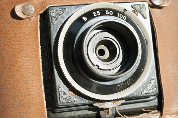 Vintage 35 mm camera macro shot — Stock Photo, Image