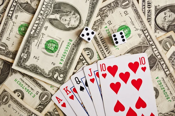 Poker - königlicher Blitz - schlechte Kombination — Stockfoto