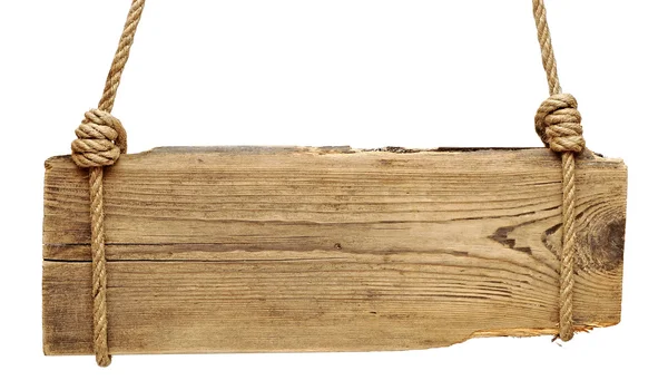 Tabuleta de madeira isolada sobre um fundo branco — Fotografia de Stock