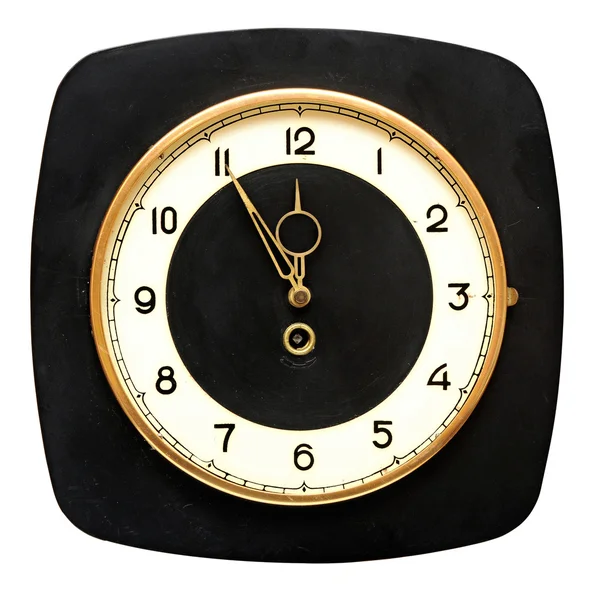 Retro wall clock isolated on white background — Stock Photo, Image
