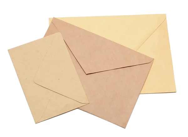 Envelopes isolados sobre branco — Fotografia de Stock