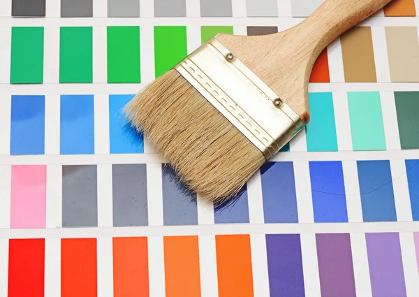 Paleta barev a štětec — Stock fotografie
