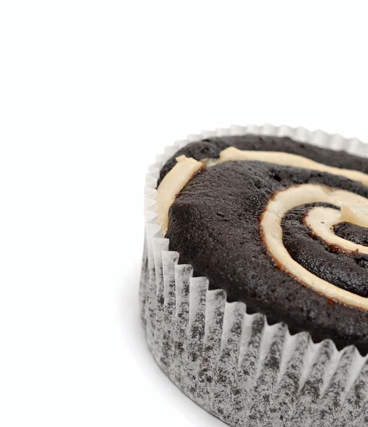 Csokoládé cupcake fehér háttér — Stock Fotó