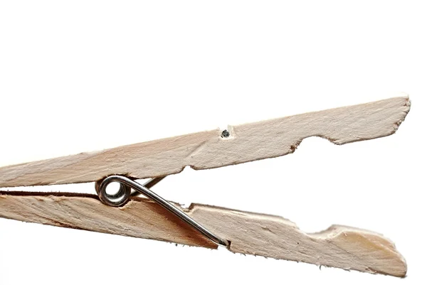 Fermacapelli in legno su sfondo bianco — Foto Stock