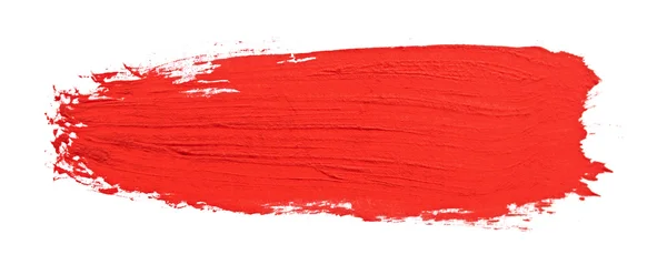 Kırmızı üzerine beyaz izole boya fırçası inme — Stok fotoğraf