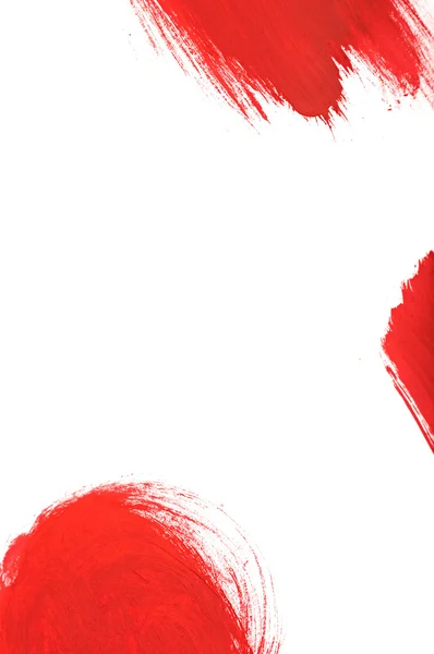 Golpe vermelho da escova de pintura isolada em branco — Fotografia de Stock