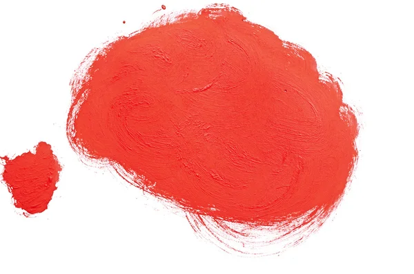 Acidente vascular cerebral vermelho de pincel de tinta aquarela isolado em branco — Fotografia de Stock