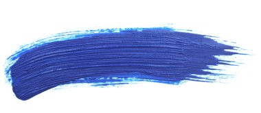 Blue stroke of the paint brush isolated on white clipart