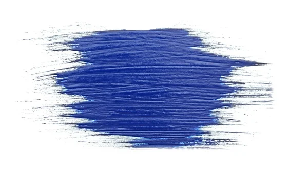 Kék stroke a festék ecset elszigetelt fehér — Stock Fotó