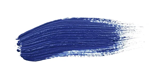 Trazo azul del pincel aislado en blanco — Foto de Stock