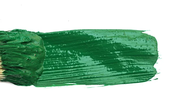 Brosse d'artiste et ligne verte dessinée à la main — Photo