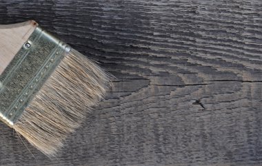 Old wood texture and paintbrush clipart