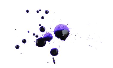 küçük ve büyük mavi kuru mürekkep lekeleri veya Inkblots o topluluğu