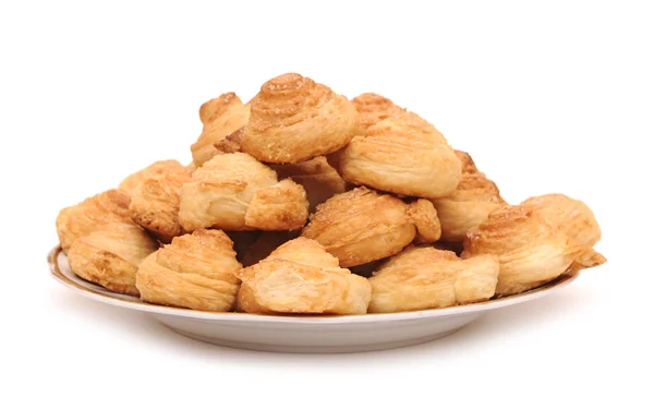 Plato de galletas frescas con caseras — Foto de Stock