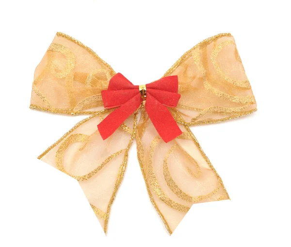 Yellow bow on white background — Stock Photo, Image