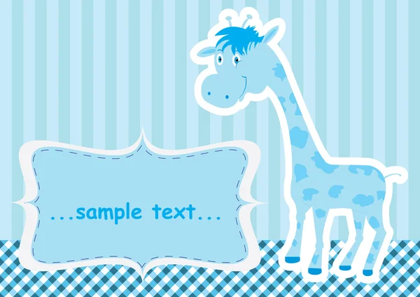 Baby shower card con simpatica giraffa — Vettoriale Stock