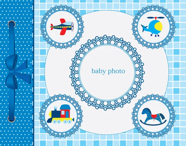 Baby-Grußkarte vorhanden. Rahmen für Ihren Text oder Bild — Stockvektor