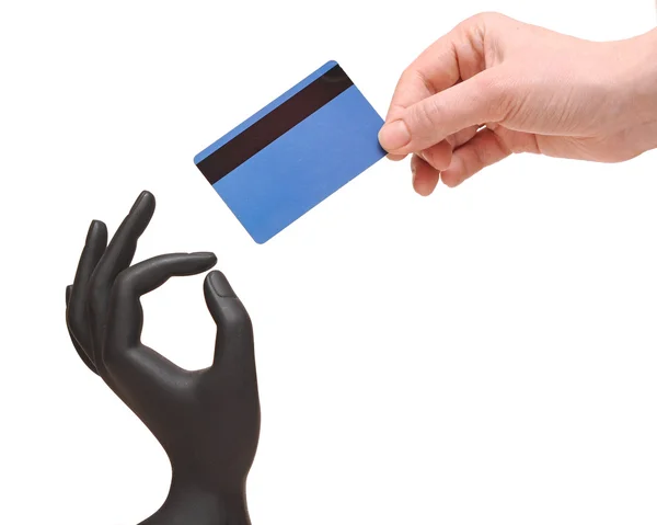 Kredietkaart in de hand — Stockfoto