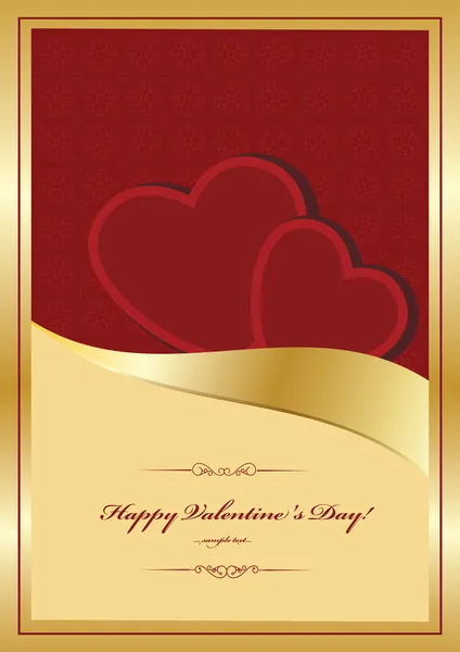 Illustration avec un coeur de Saint-Valentin rouge — Image vectorielle