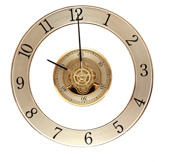 stock image Golden Clock with gears