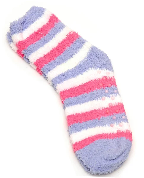 Heldere gestreepte sokken geïsoleerd op wit — Stockfoto